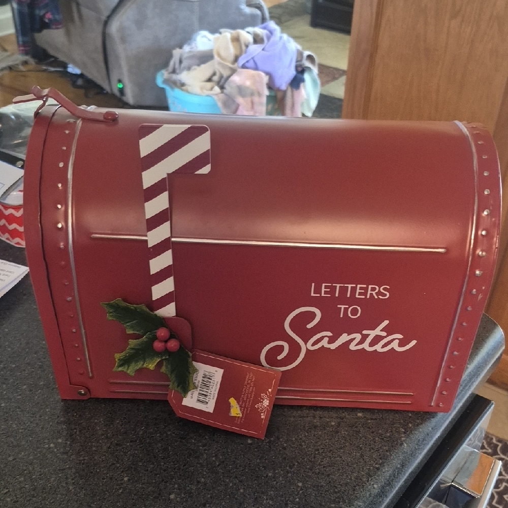 Festive Red 'Letters to Santa' Mailbox